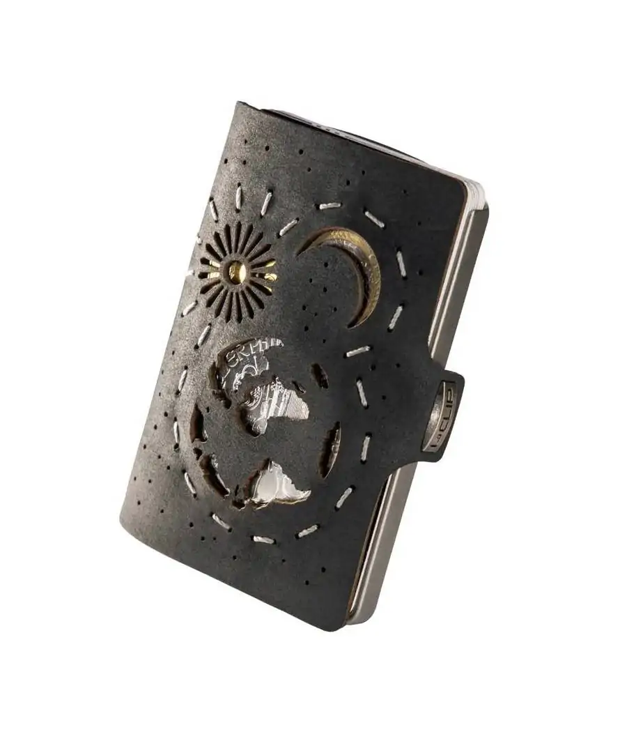 I-Clip Tarjetero Sun, Moon & Earth Negro I-Clip Tarjetero Sun, Moon & Earth Negro
