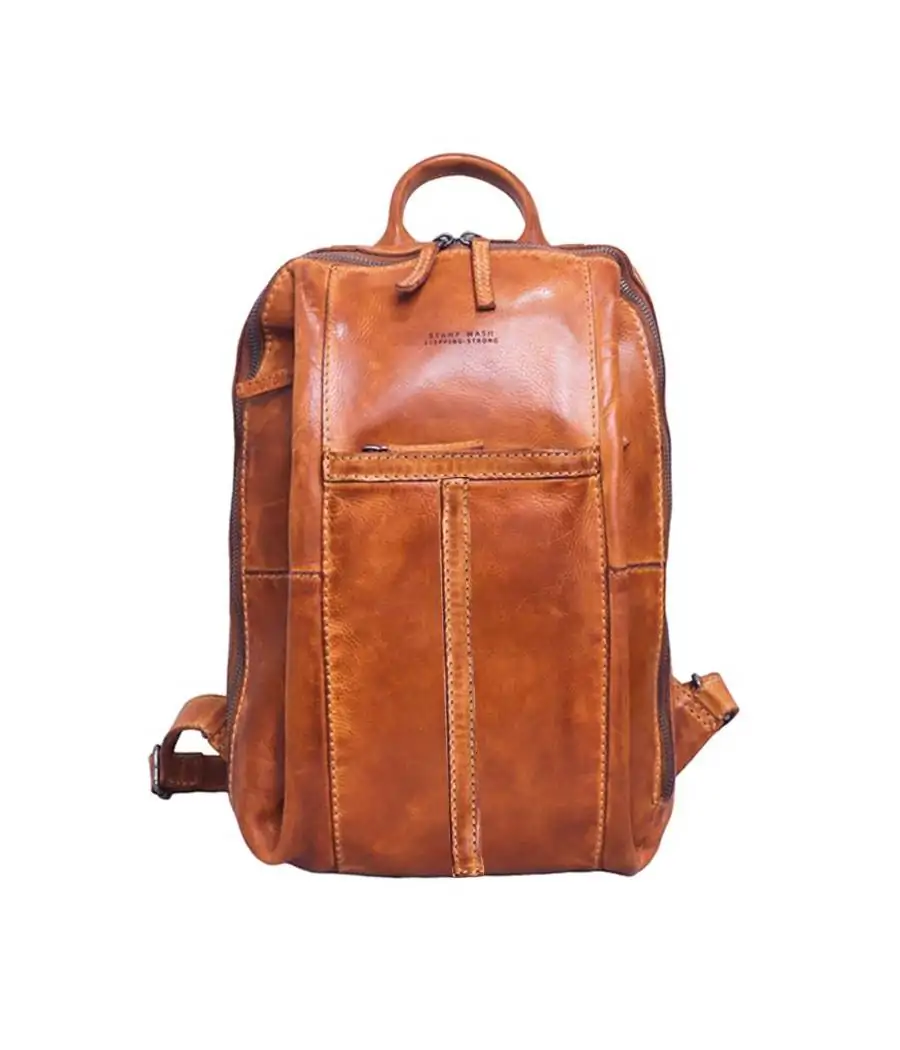 Mochila Stamp XL de piel lavada Tichi Cuero