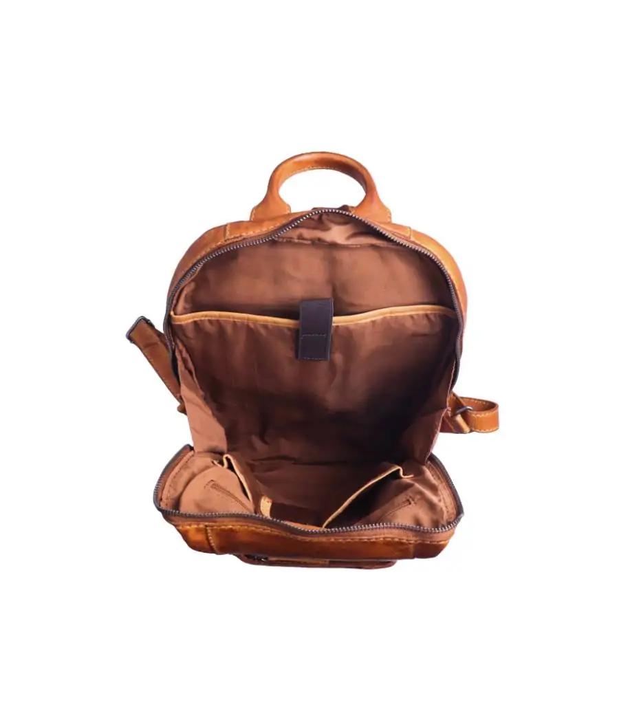 Mochila Stamp de piel lavada Tichi Cuero