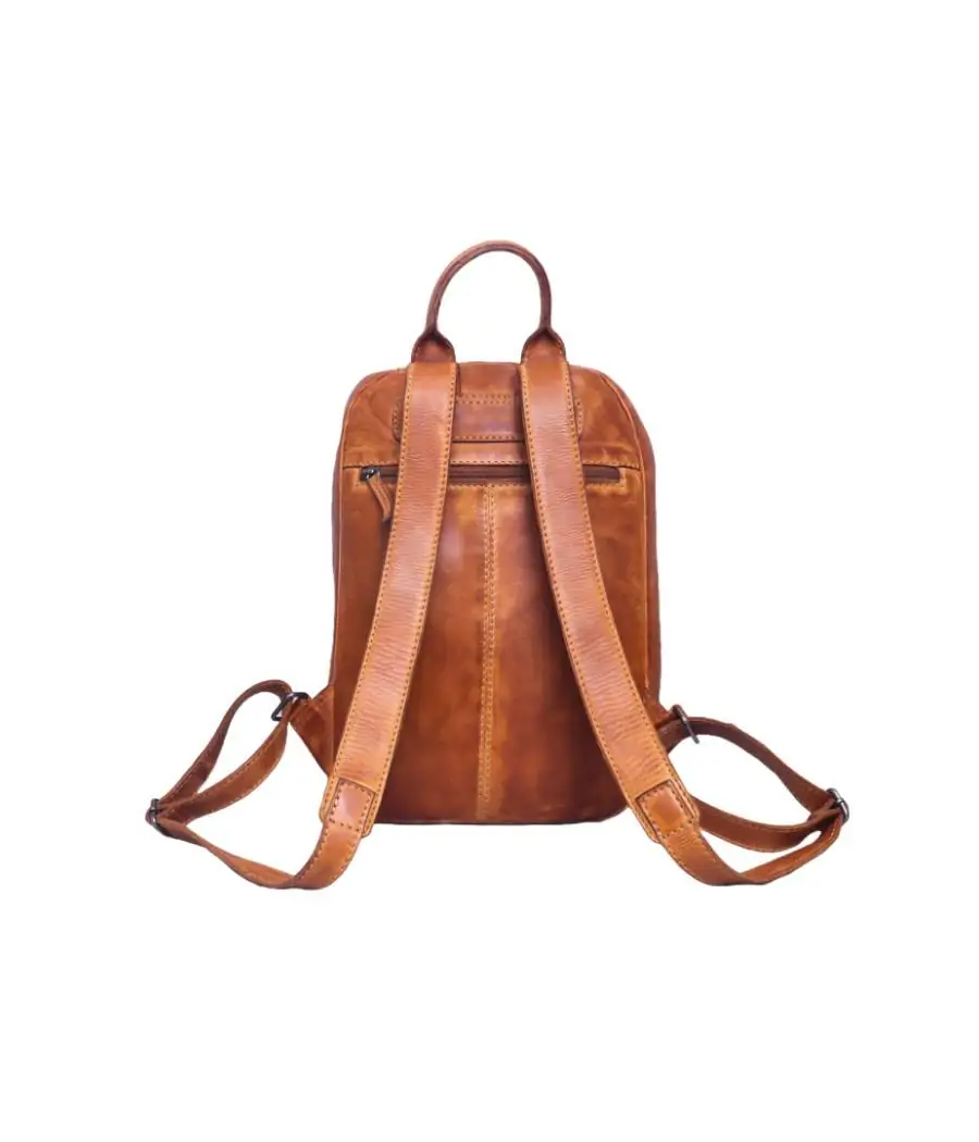 Mochila Stamp de piel lavada Tichi Cuero