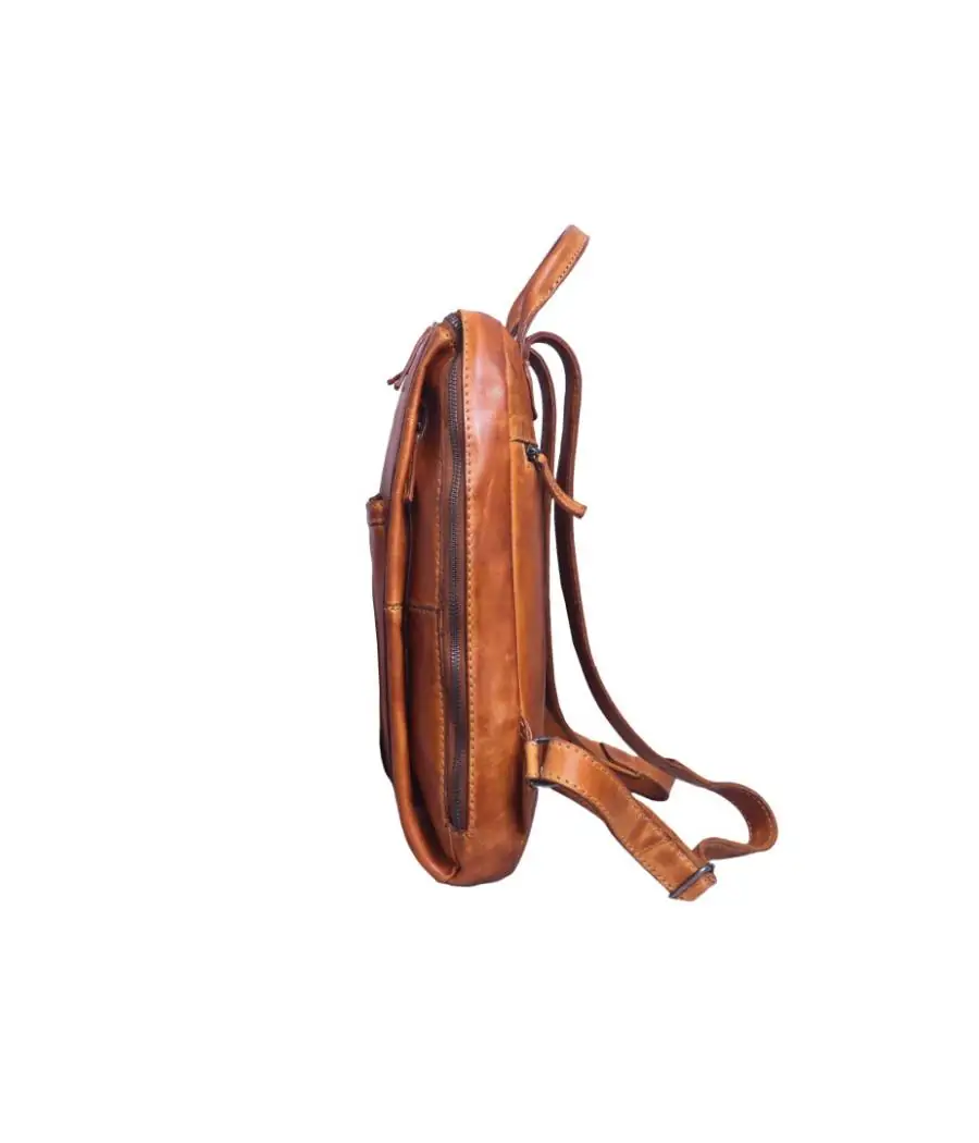 Mochila Stamp de piel lavada Tichi Cuero
