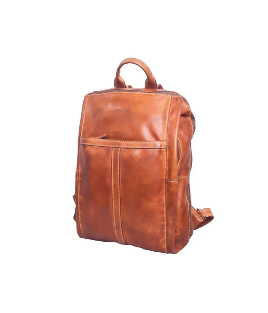 Mochila Stamp XL de piel lavada Tichi Cuero