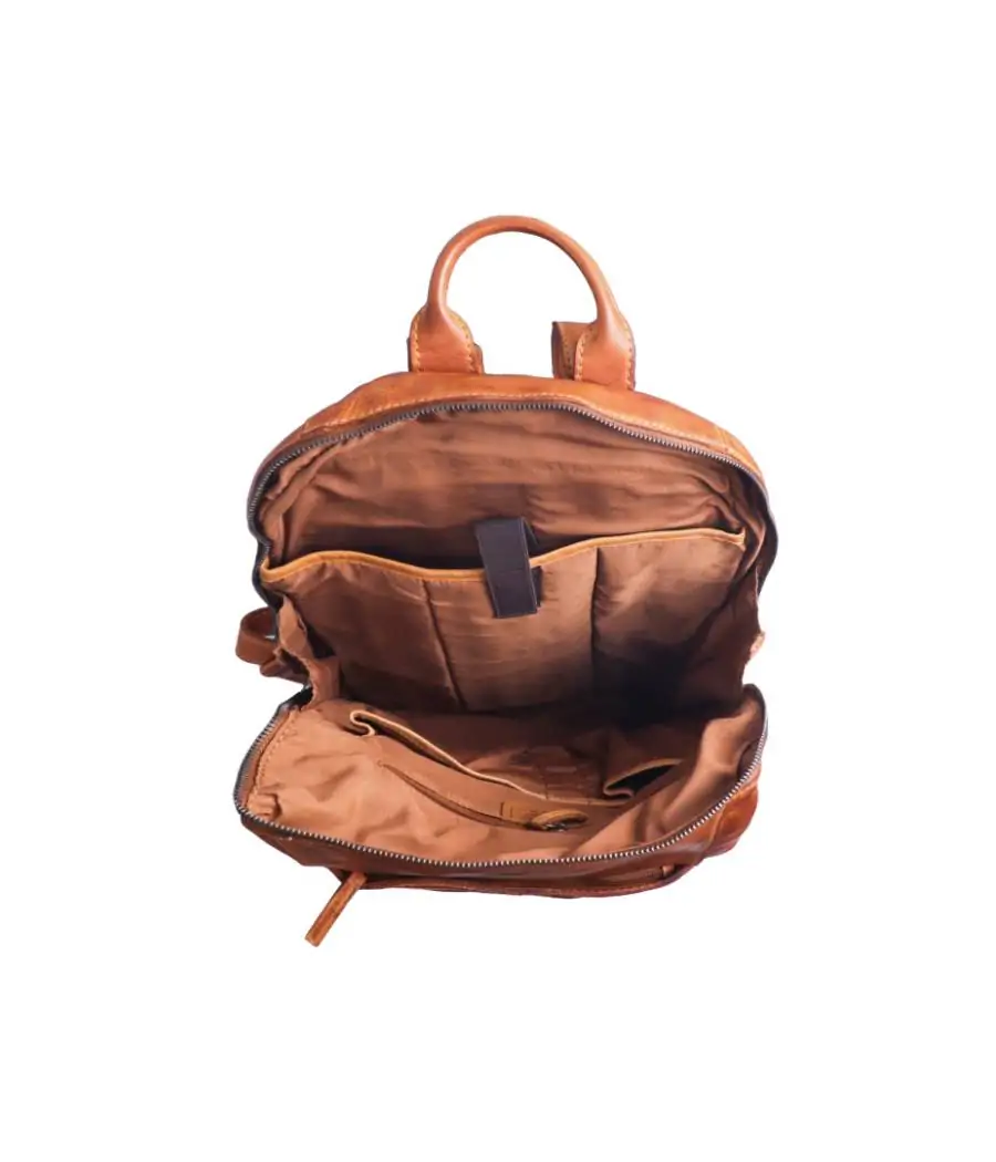 Mochila Stamp XL de piel lavada Tichi Cuero