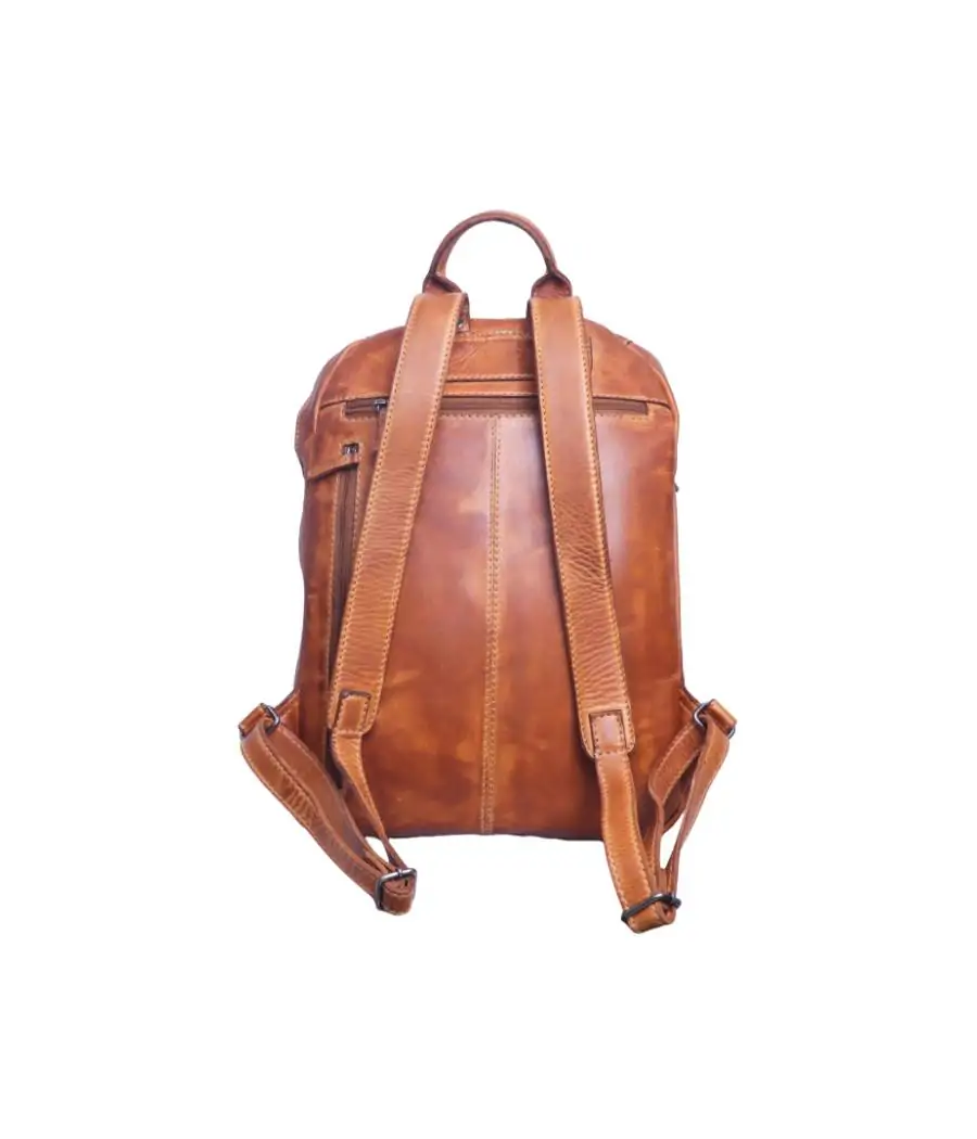 Mochila Stamp XL de piel lavada Tichi Cuero