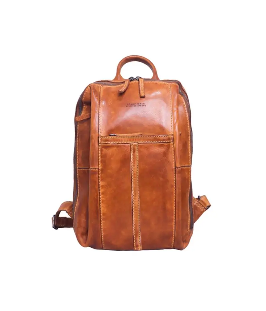 Mochila Stamp XL de piel lavada Tichi Cuero