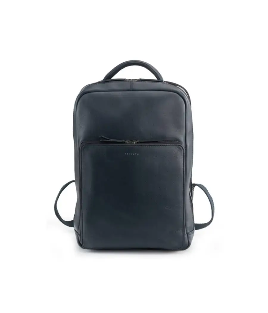 Mochila Privata de piel vacuno Leda Azul