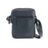 Bandolera Privata de piel vacuno Leda 21 cm Azul