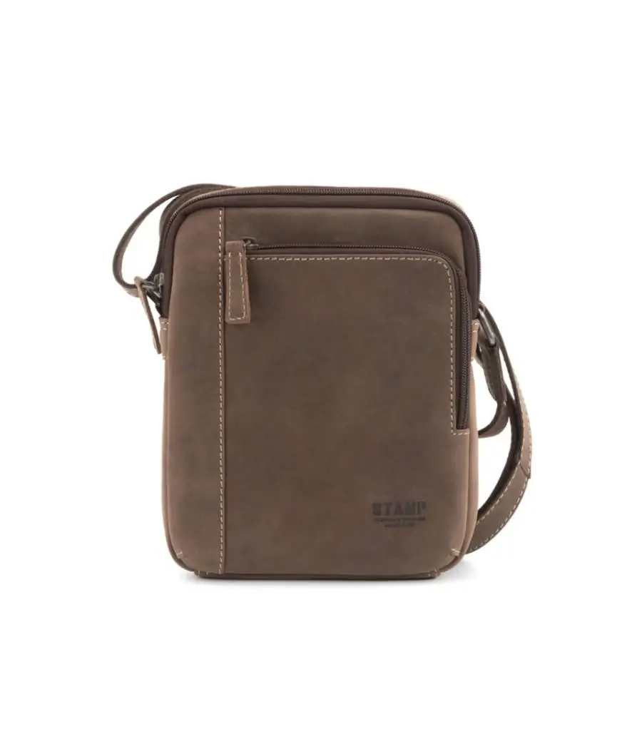 Bandolera Stamp compacta de piel Hunter Hunor Marrón