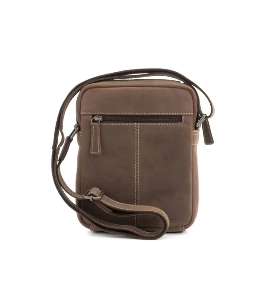 Bandolera Stamp compacta de piel Hunter Hunor Marrón